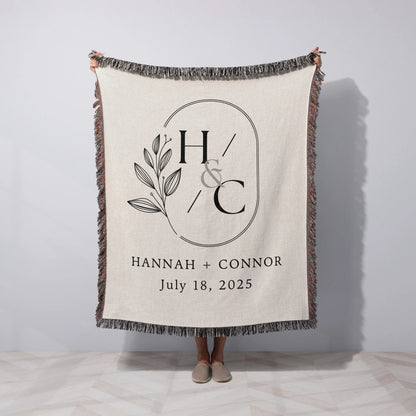 Couples Woven Monogram Blanket