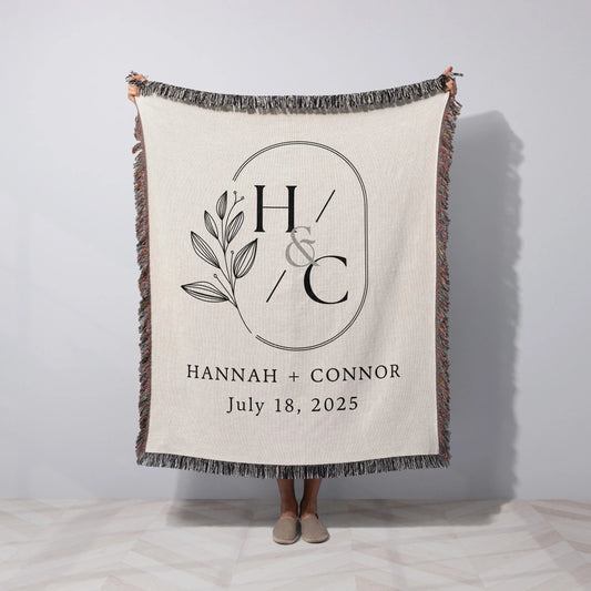 Couples Woven Monogram Blanket