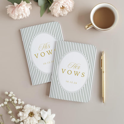 Striped Wedding Vow Book Set