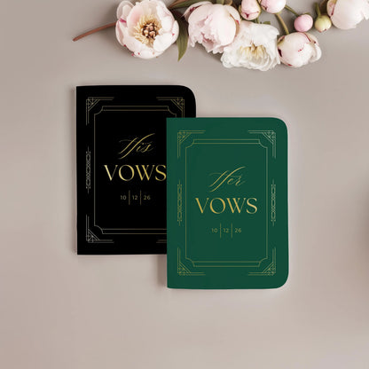 Art Deco Wedding Vow Book Set
