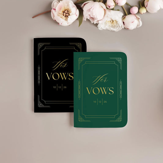 Art Deco Wedding Vow Book Set