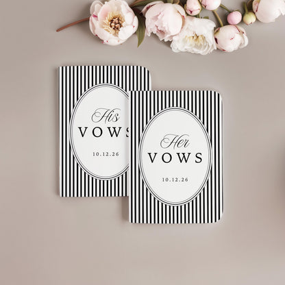 Striped Wedding Vow Book Set