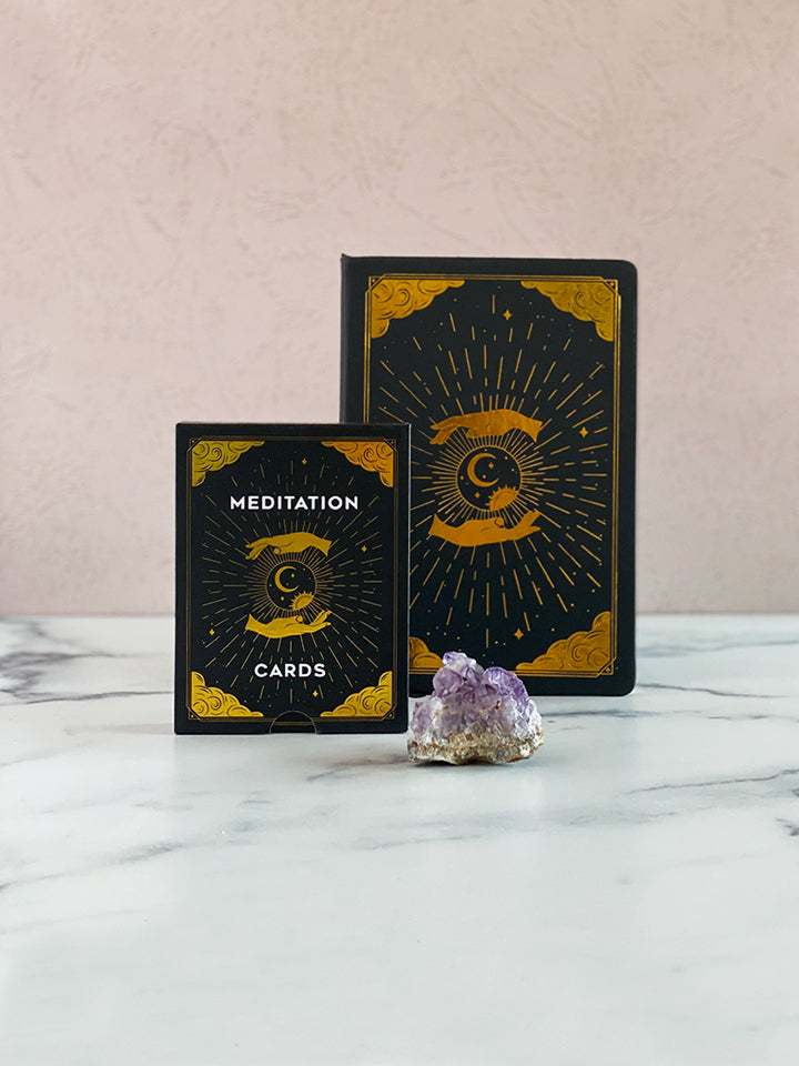 Meditation & Journaling Prompt Cards and 'Intuition' Blank Lined Journal Bundle