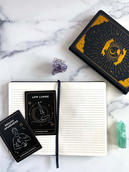 Yoga Cards & 'Intuition' Blank Lined Journal Bundle